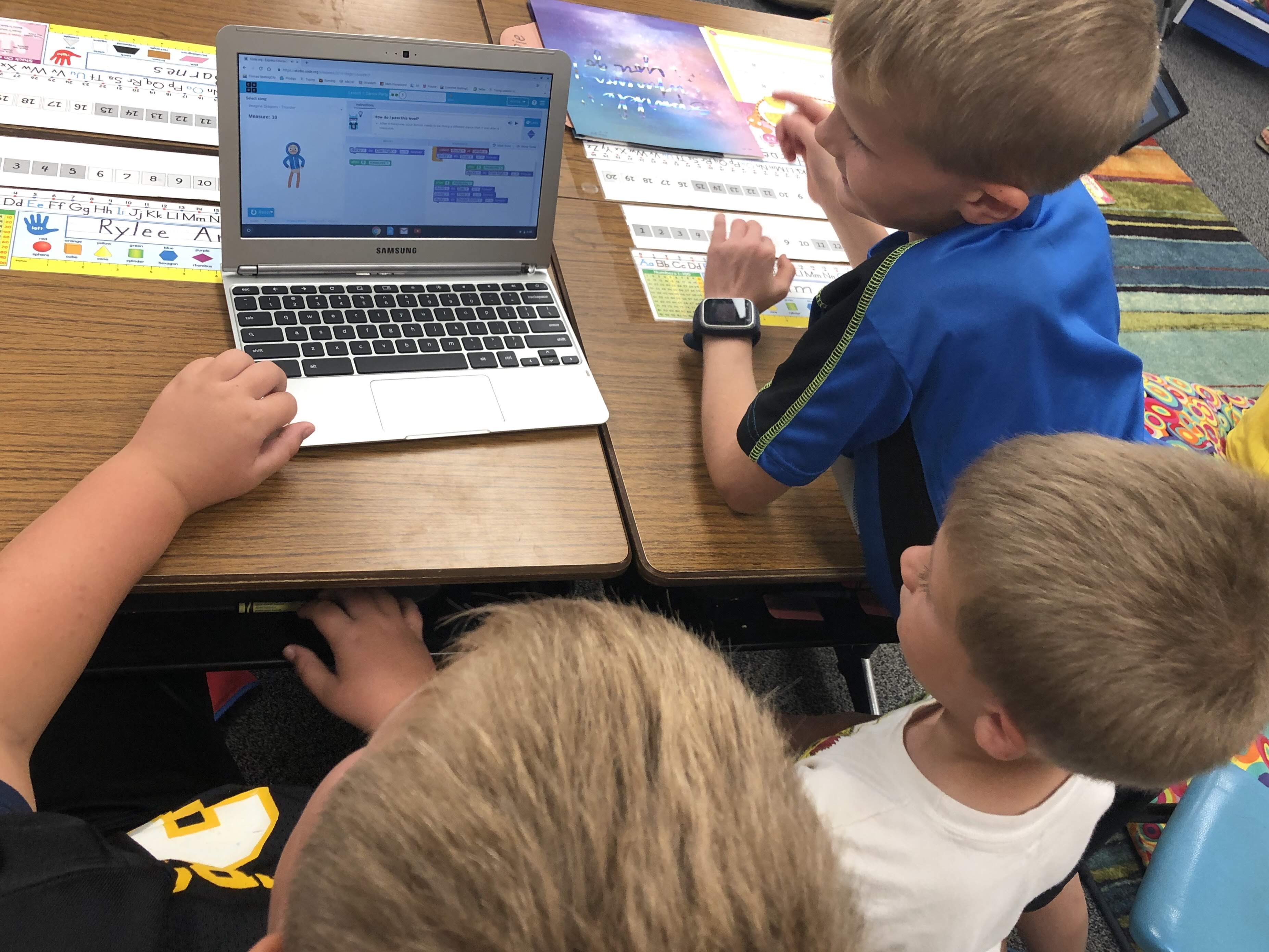 Students at Kingsley-Pierson Elementary take part in the Computer Science is Elementary project
