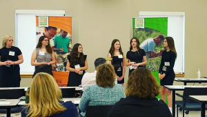 Students from Okoboji Middle School share about their workplace experiences, lessons and ambitions through the STEM BEST Program No Boundaries at the 25th STEM Advisory Council meeting at Accumold in Ankeny.