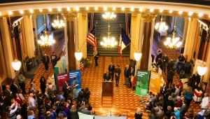 Governor Terry Branstad speaks at the annual STEM Day at the Capitol 