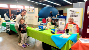 Iowa Waste Exchange was one of many exhibitors at the Northeast Iowa STEM Festival held in Manchester, Iowa, who engaged local youth and community members in hands-on STEM activities.