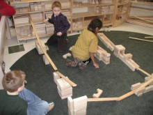 Children learning ramps and pathways