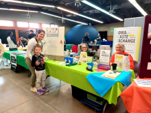 Iowa Waste Exchange was one of many exhibitors at the Northeast Iowa STEM Festival held in Manchester, Iowa, who engaged local youth and community members in hands-on STEM activities.